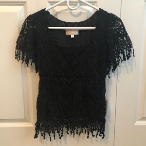 Stone Cold Fox Black Lace Blouse Women’s size 0